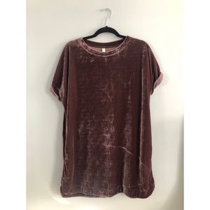 Mauve velvet t-shirt dress